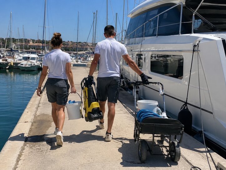 Nettoyage et entretien de bateau et yacht à quai — WeCleaned